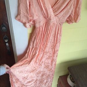 ASOS Soft Jacquard Maxi Dress with Flutter Sleeve